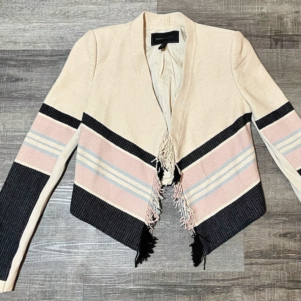 BCBGMaxAzria Walker Fringe Jacket